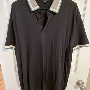 Express Black Polo with Contrast Collar